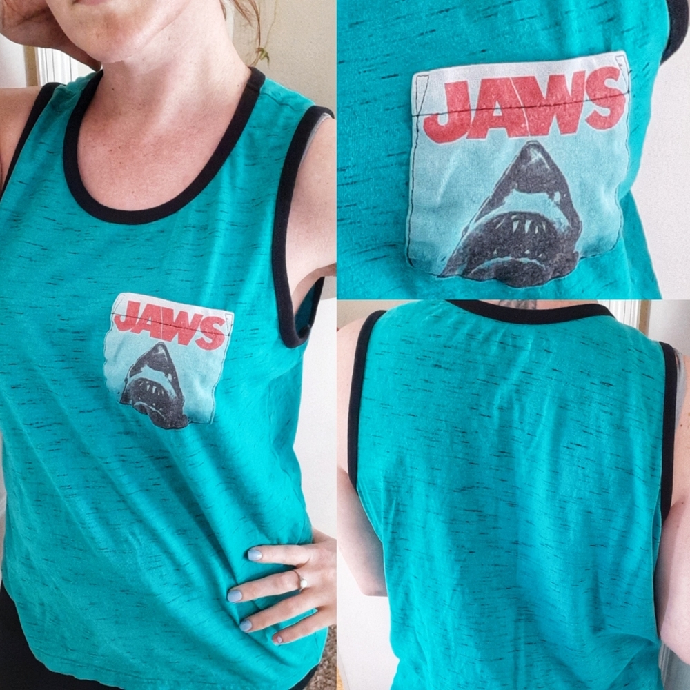 Jaws Teal Tank Top Large